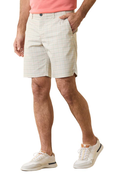 On Pair Plaid Flat Front Performance Golf Shorts (Regular & Big)