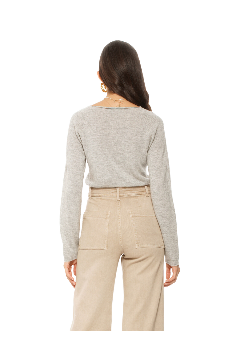 Ultralight Cashmere Raglan Crew Neck Sweater, Alternate, color, Orange