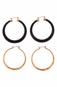 ZAXIE By Stefanie Taylor Set of 2 Hoop Earrings