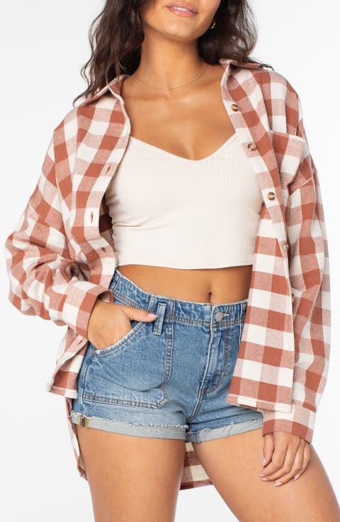 Let's Get Away Check Cotton Flannel Button-Up Shirt