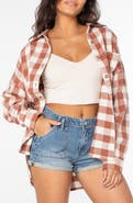 Roxy Let's Get Away Check Cotton Flannel Button-Up Shirt