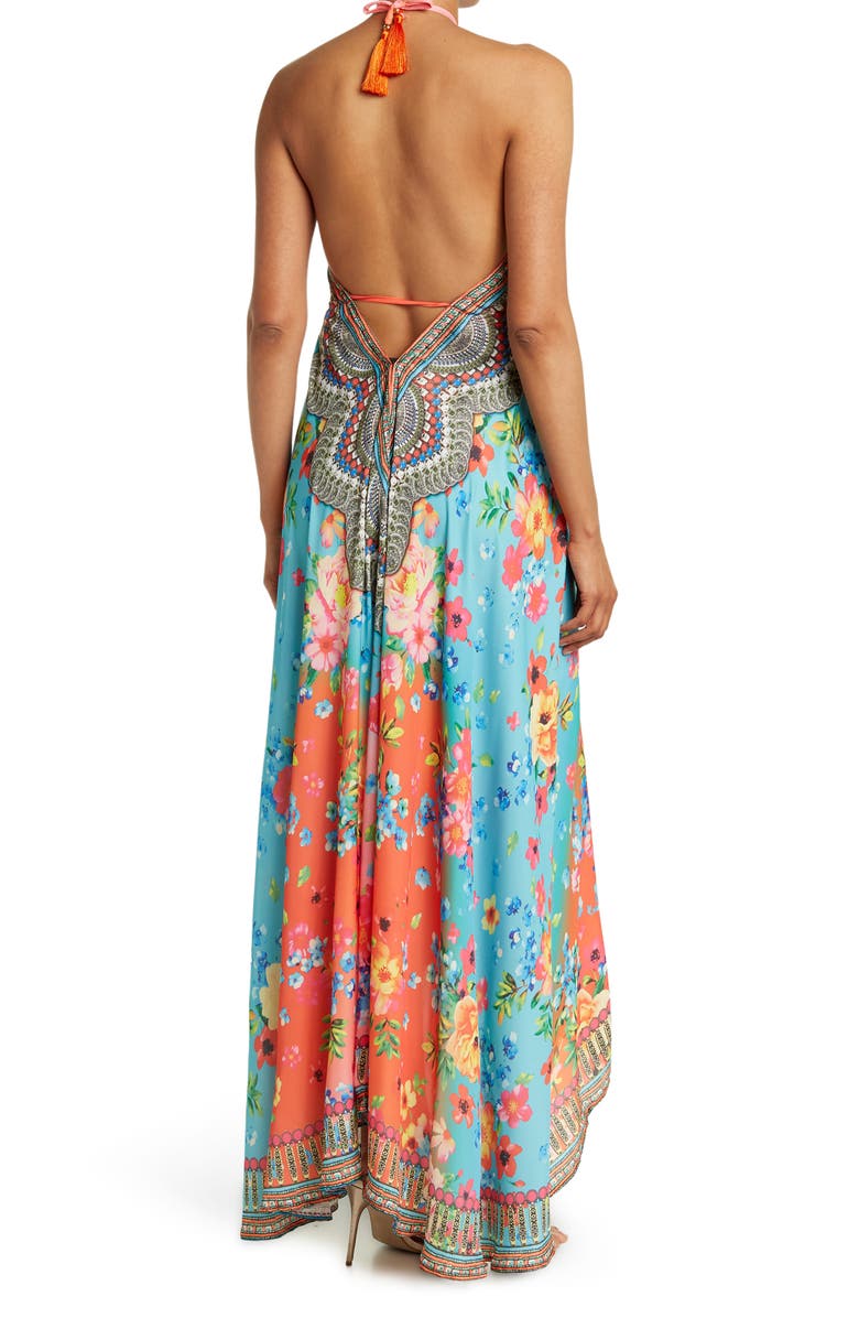 RANEES Floral Print Halter Cover-Up Dress, Alternate, color,