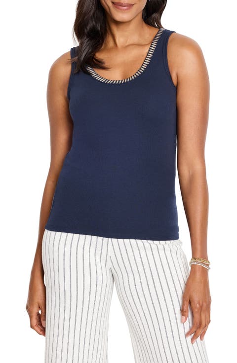 Shimmer Trimmed Tank (Regular & Petite)