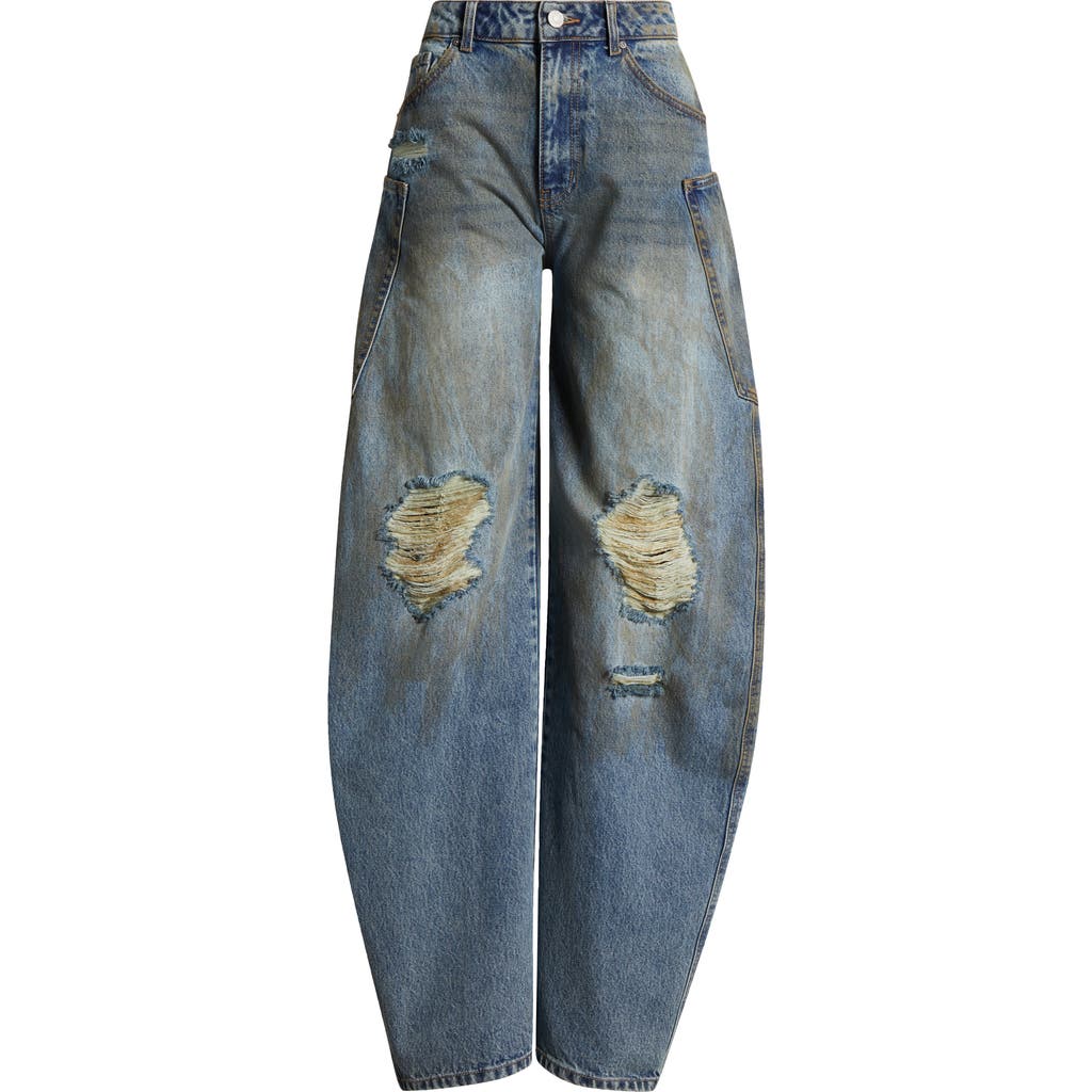 AFRM AFRM BEXLEY RIPPED BARREL LEG JEANS