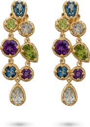 Eloise Jewelry Odyssey Earrings Natural Blue - Green - Purple Gems. Handmade in Italy