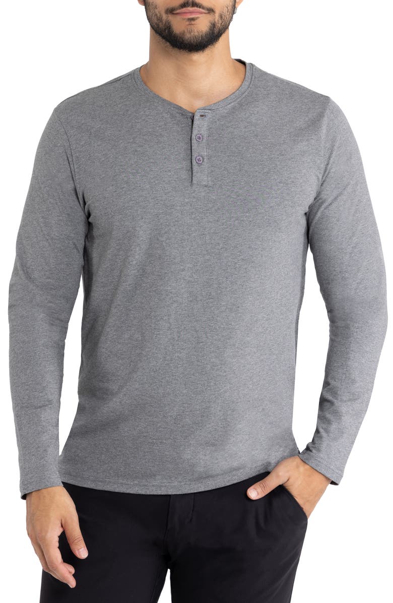 XRAY Long Sleeve Henley, Main, color, Charcoal Heather