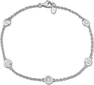 DELMAR Lab Created White Sapphire Station Bracelet