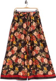 Vince Camuto Floral Print Drawstring Wide Leg Pants