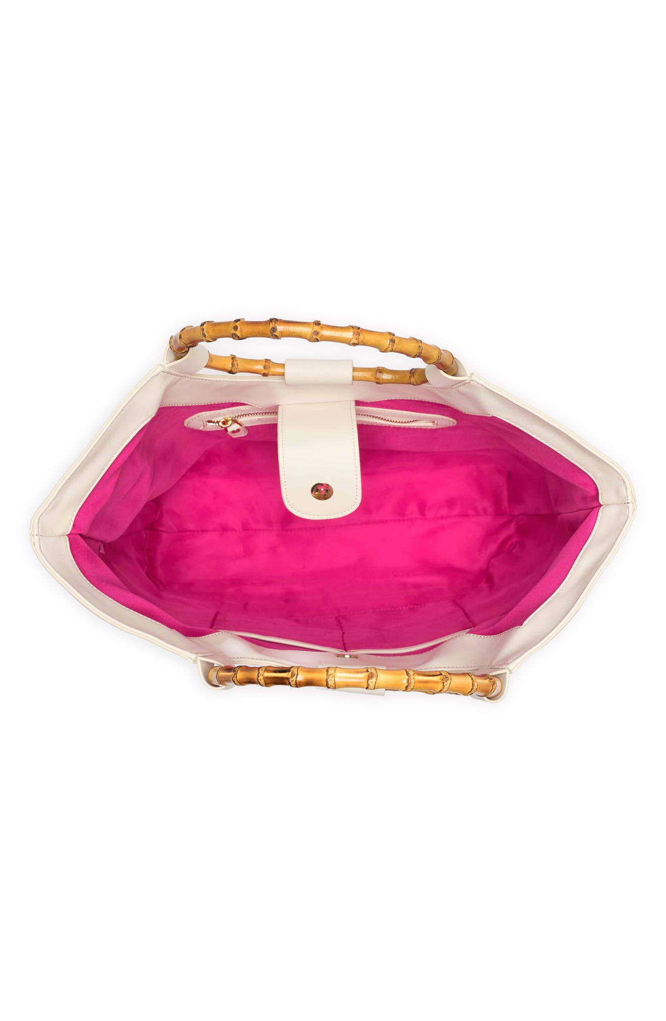 Trina Turk Canvas Bamboo-Textured Handle Tote Bag, Alternate, color, 