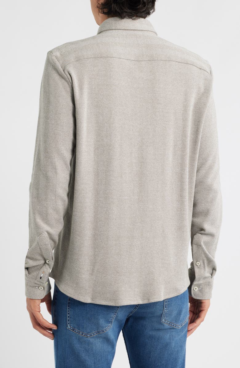 BOSS Roan Kent Cotton Button-Up Shirt, Alternate, color, Open Green