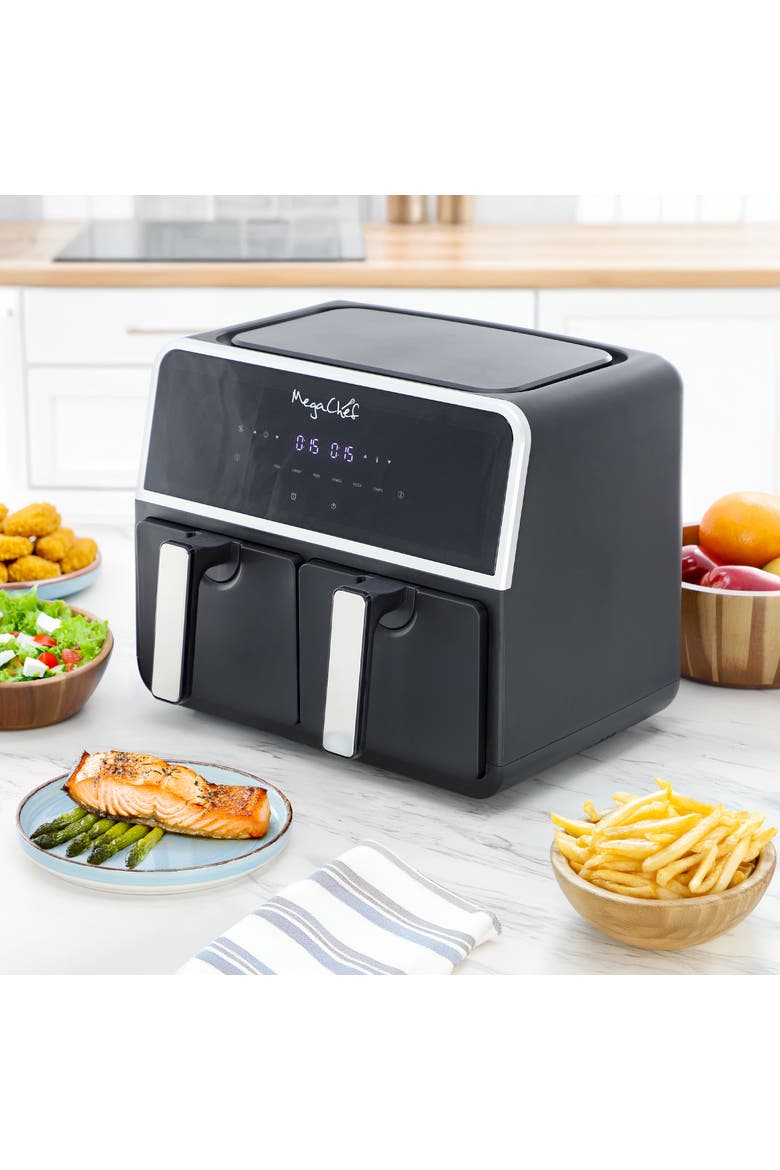 Dual 4.8 + 4.8 Quart Digital Electric Air Fryer, Alternate, color, Grey