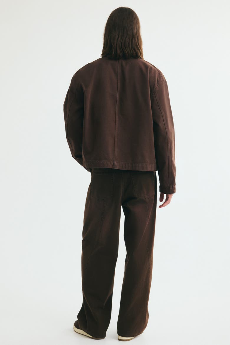 Loose-Fit Wide-Leg Twisted-Seam Jeans, Alternate, color, Dark brown