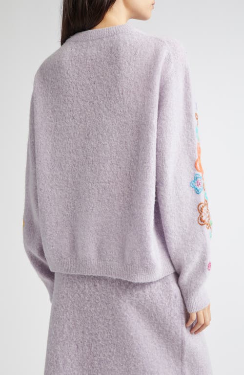 Yanyan Fafa Floral Embroidered Alpaca & Wool Blend Sweater In Multi