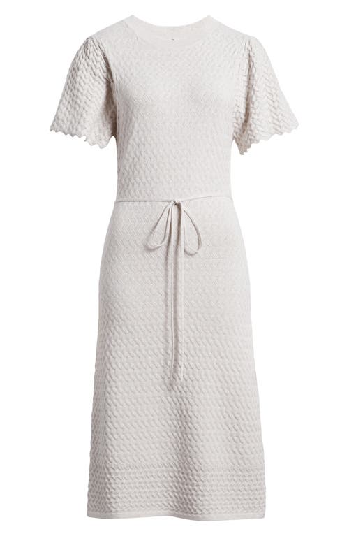 Margaret O'leary Frances Pointelle Dress In Oatmeal