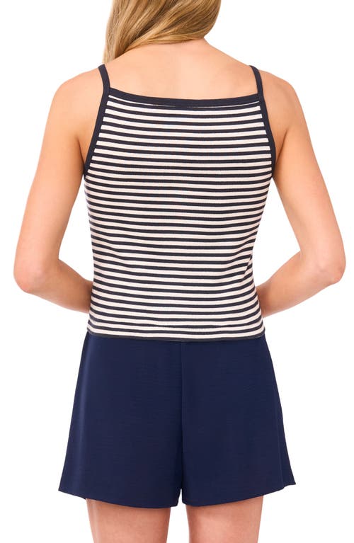 Cece Stripe Rib Tank In Blue