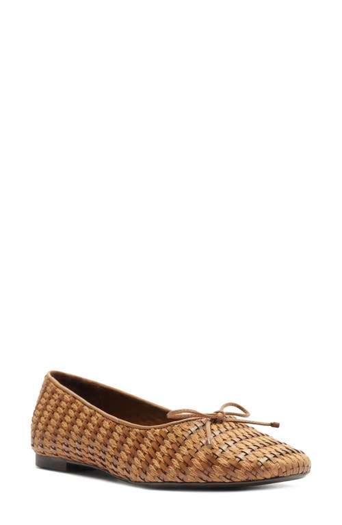 Schutz Arissa Woven Ballet Flat in Caramel Coffee 