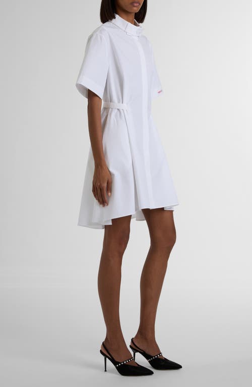 Alexander Mcqueen Mcqueen Belted Cotton Poplin Shirtdress In White