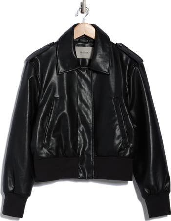 Waterproof Faux Leather Aviator Jacket