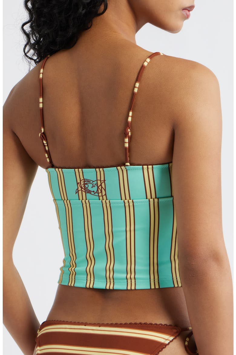 Trudi Stripe Crop Tankini Top, Alternate, color, MINT