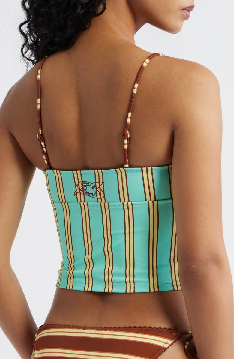 Damson Madder Trudi Stripe Crop Tankini Top, Alternate, color, Mint