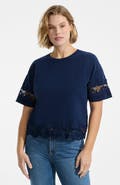 Lands' End Plus Size Short Sleeve Slub Jersey Eyelet T-Shirt