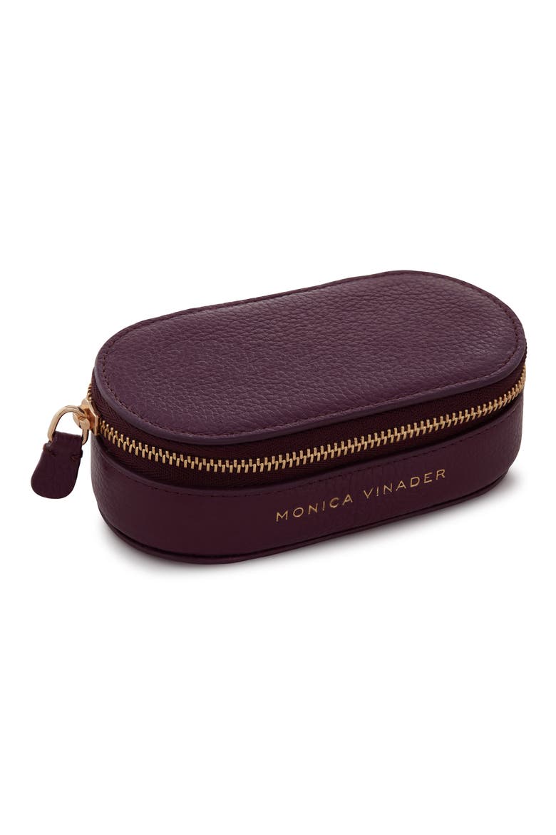 Mini Leather Jewelry Case, Main, color, AUBERGINE