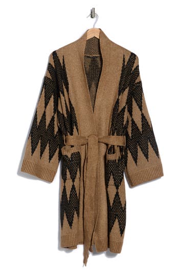 T Tahari Print Longline Duster