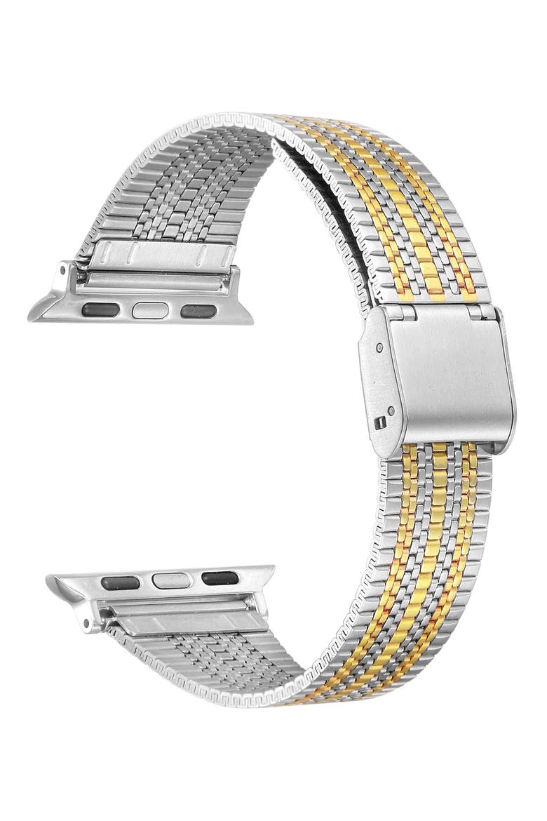 Eliza Stainless Steel Apple Watch® Watchband, Alternate, color, SILVER/ GOLD