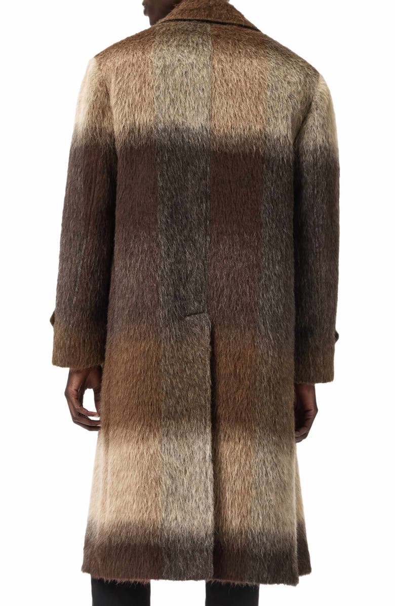 John Varvatos Luce Stripe Coat, Alternate, color, Dark Brown