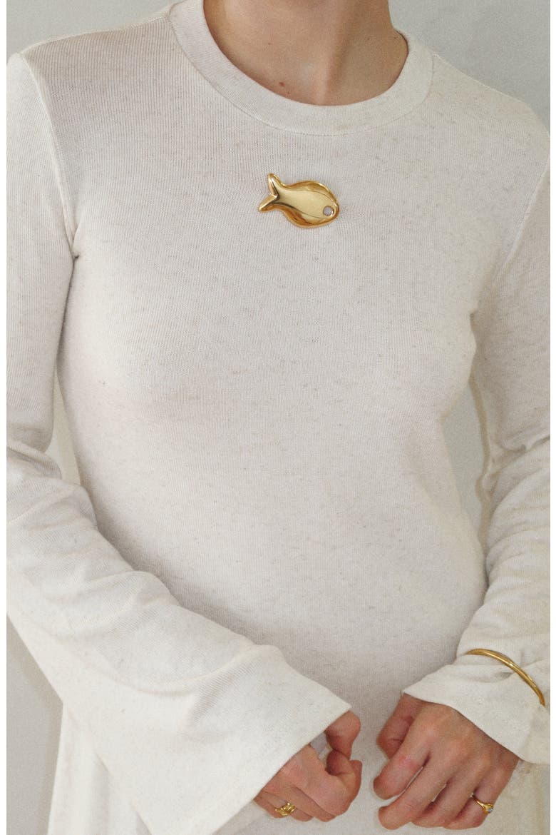 Fishie Brooch, Alternate, color, Gold