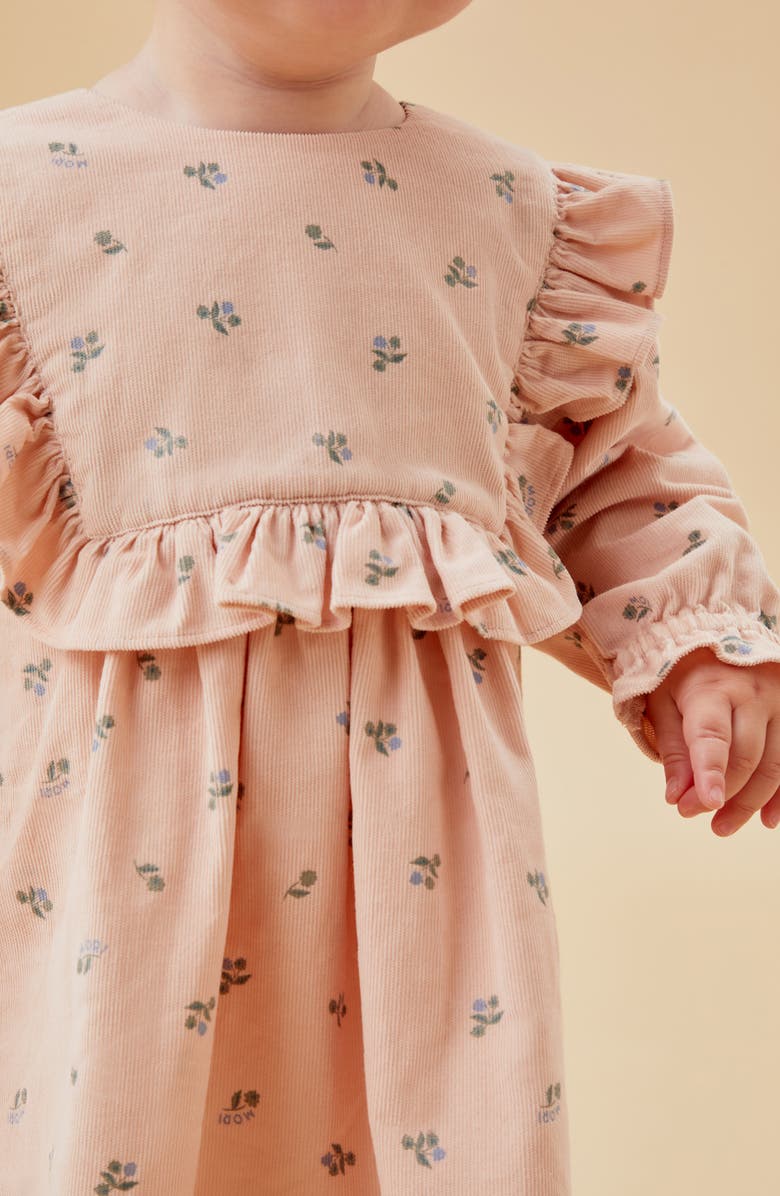 MORI Floral Print Organic Cotton Corduroy Dress, Alternate, color, Pink And Floral