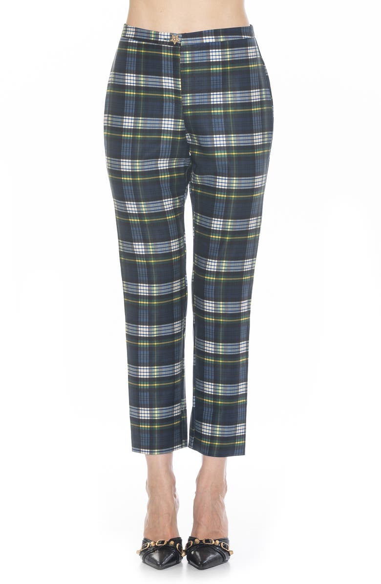 Alexia Admor Stefan Ankle Pants, Main, color, Blue Plaid
