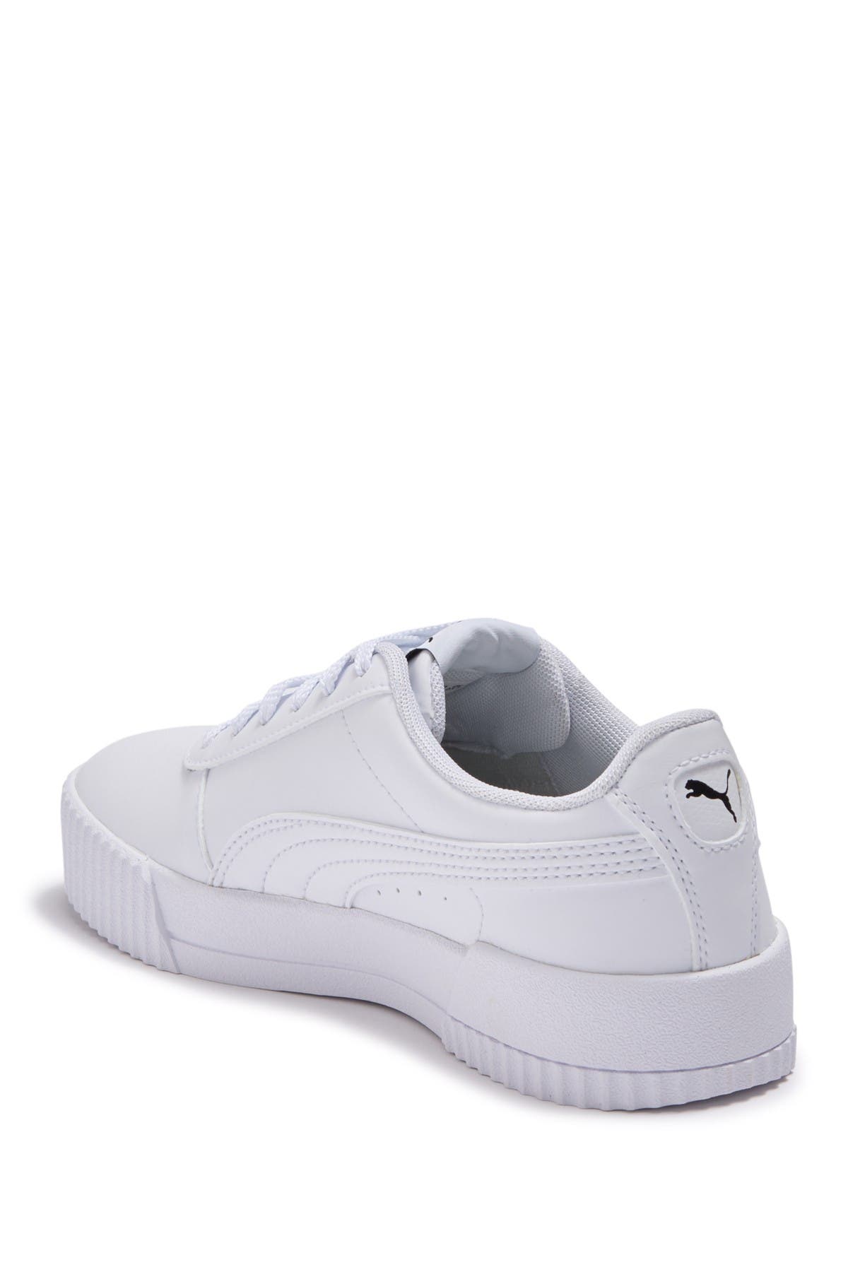 PUMA Carina Leather Platform Sneaker, Alternate, color, Puma White-Puma White