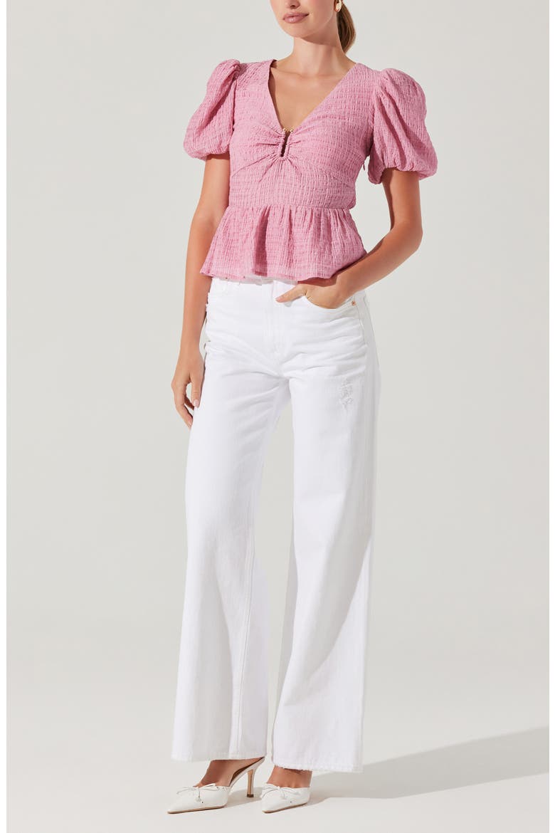 Mylah Puckered Top, Alternate, color, PINK