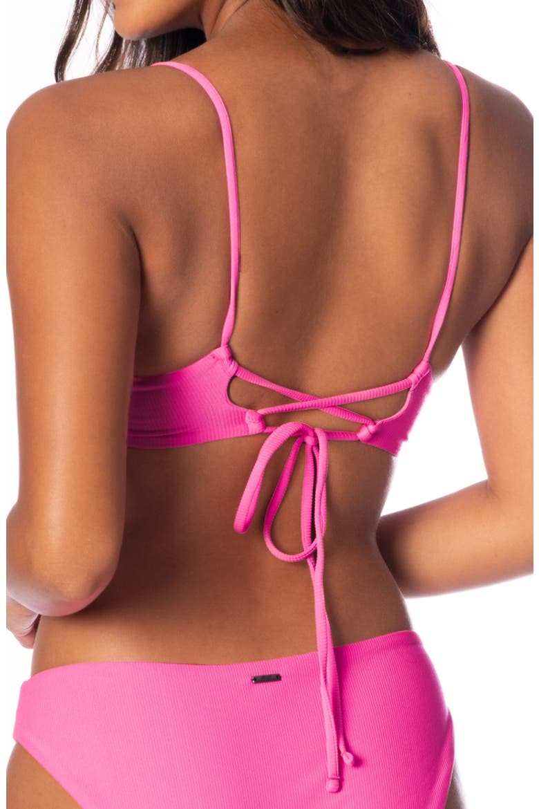 Dainty Radiant Pink Reversible Underwire Bikini Top, Alternate, color, PINK