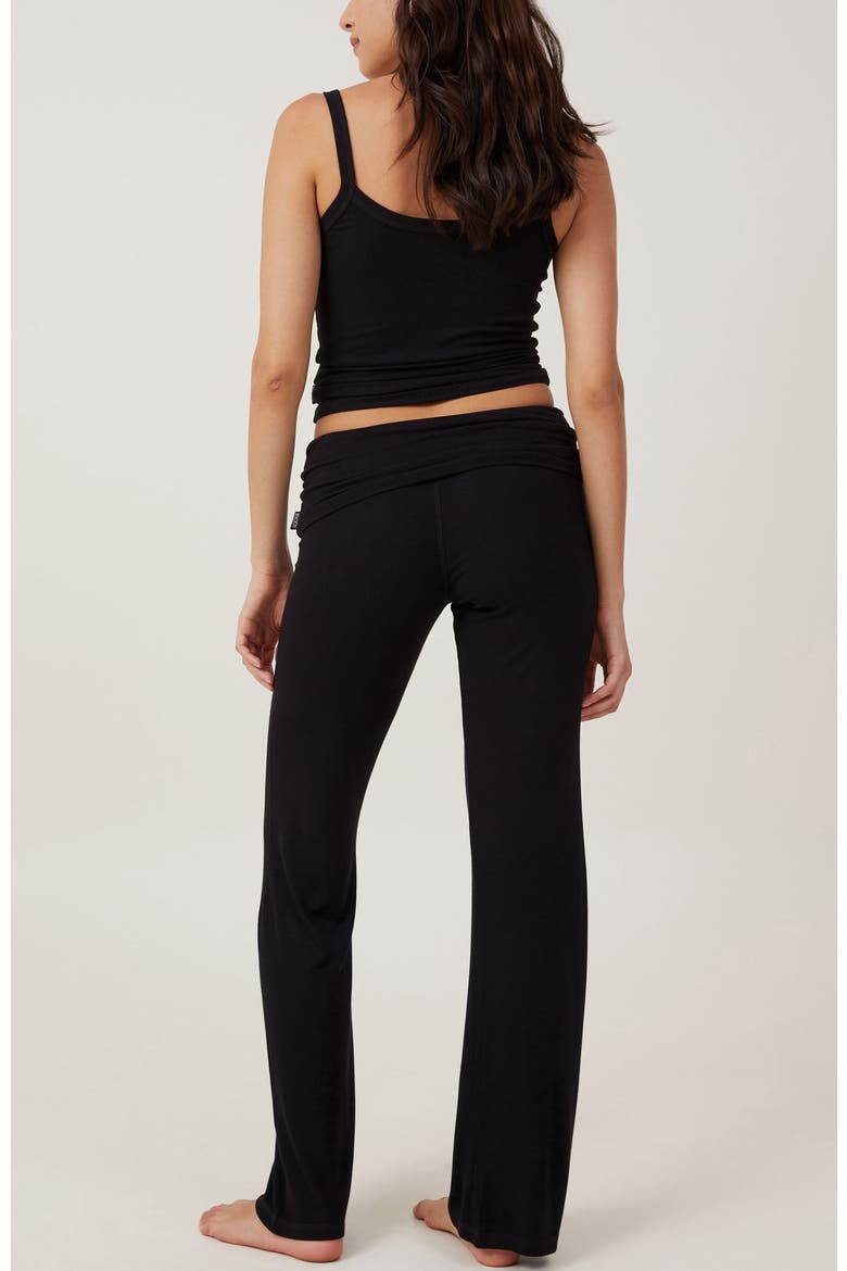 Women's Airy Soft Roll Waist Pant, Alternate, color, Ribbed Black