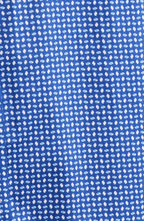 Johnston & Murphy Swirl Print Short Sleeve Button-down Shirt In Navy/blue