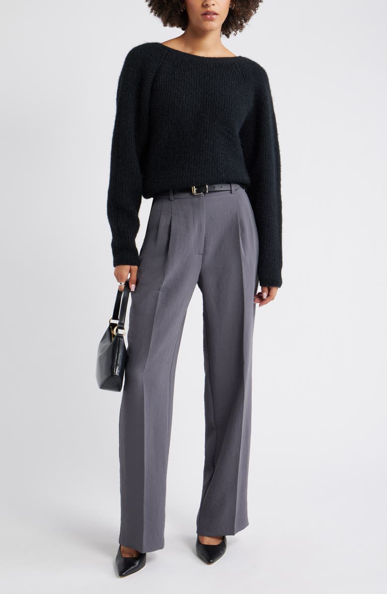 Open Edit Twist Reversible Sweater, Alternate, color, Black