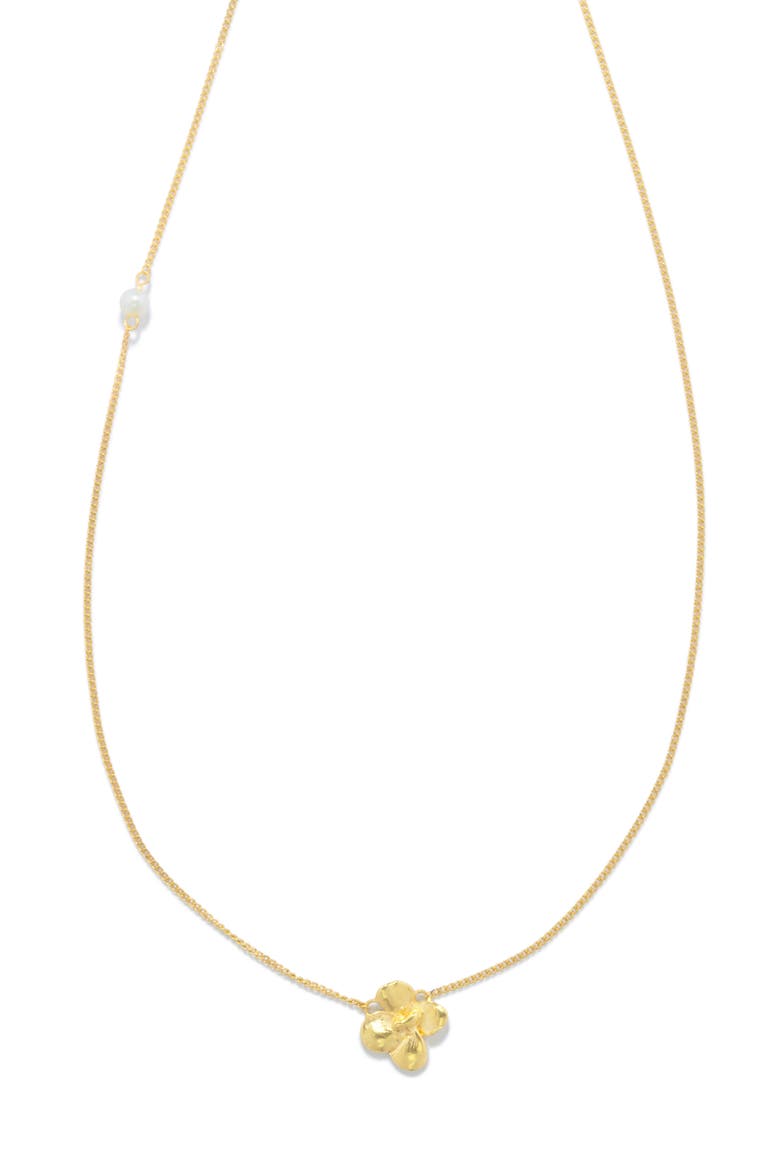 Flower Pendant Necklace, Main, color, 18CT GOLD PLATED