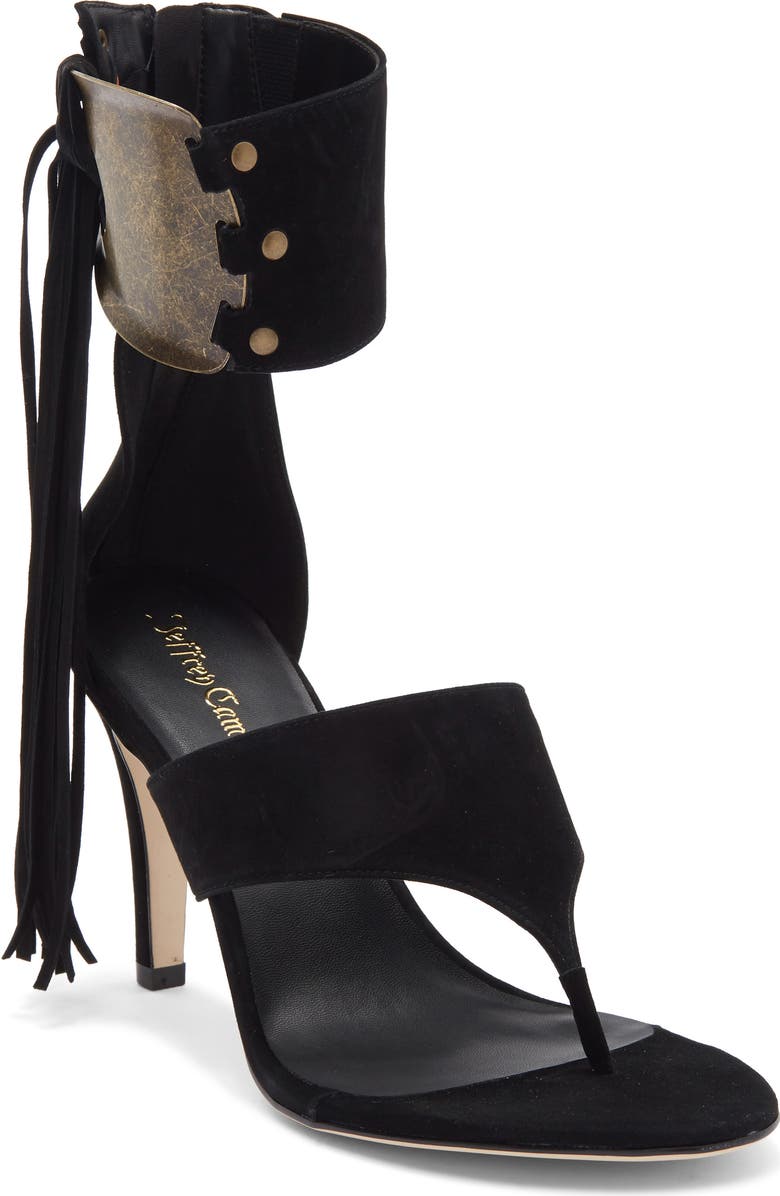 Jeffrey Campbell I Dare U Ankle Cuff Sandal, Main, color, Black Suede