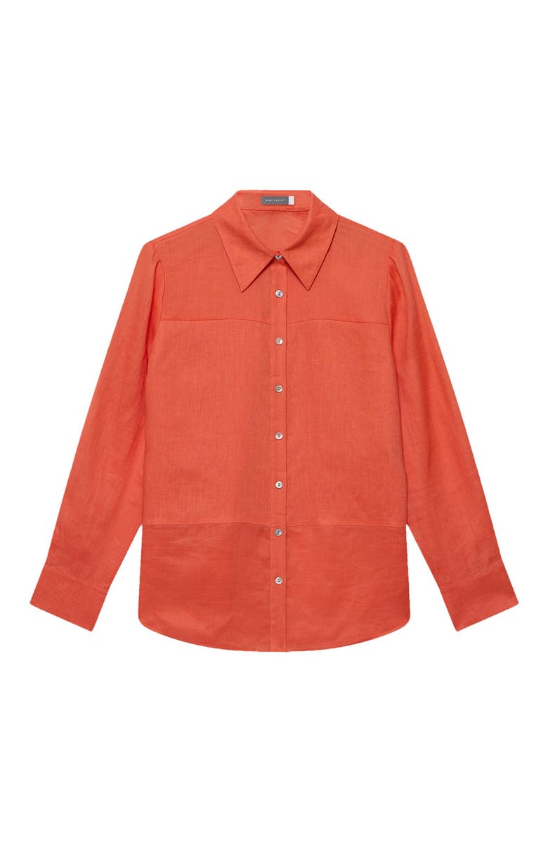 MINT VELVET Linen Blend Shirt, Alternate, color, Orange