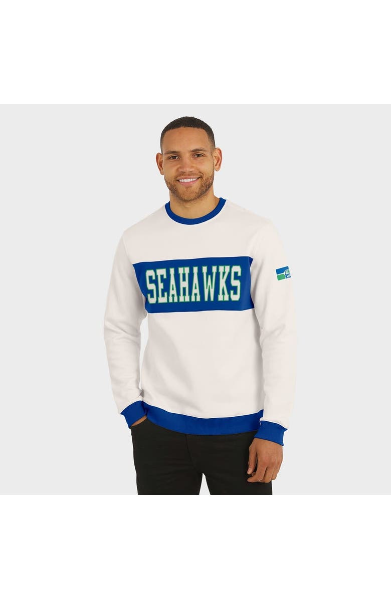 Darius Rucker Collection by Fanatics Men's Darius Rucker Collection by Fanatics Cream Seattle Seahawks Colorblock Pullover Sweatshirt, Alternate, color, Cream