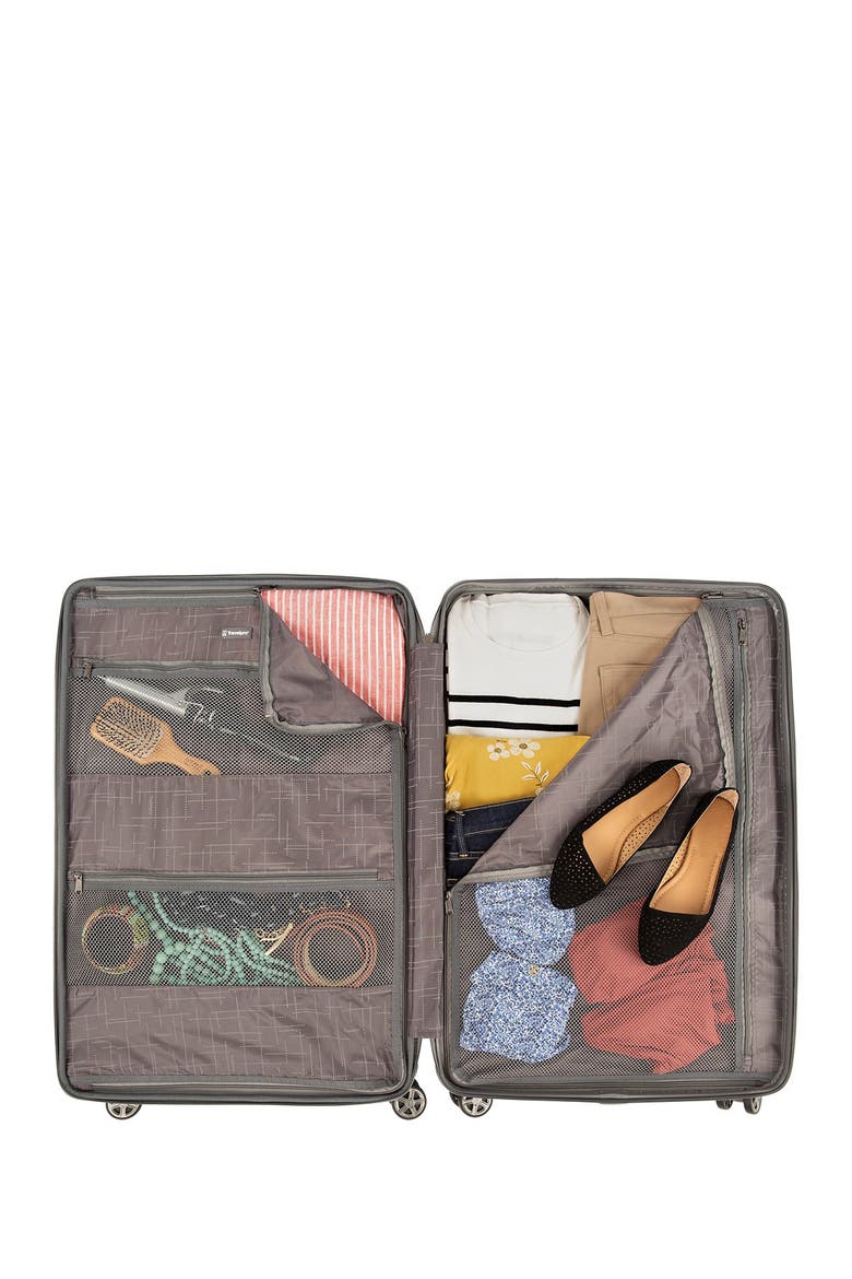 Rollmaster™ Lite 28" Expandable Large Checked Hardside Spinner Luggage, Alternate, color, SILVER