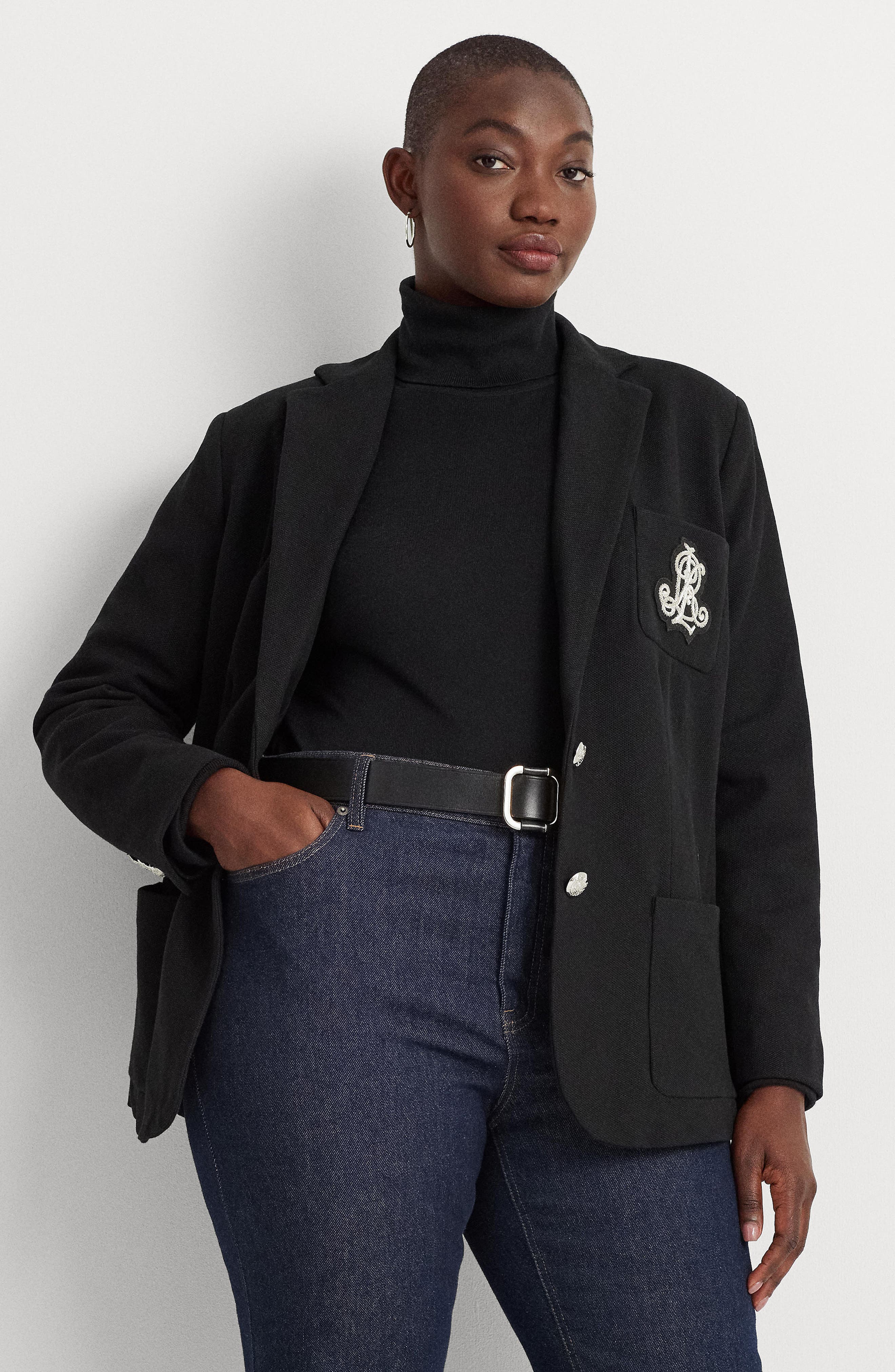 Crested Stretch Cotton Blazer - image 2