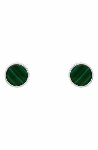 Sterling Silver Malachite Stud Earrings