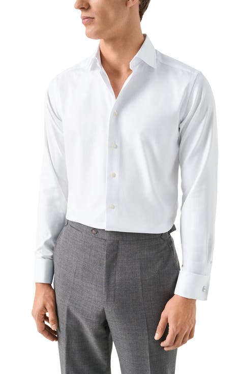 Contemporary Fit Diamond Weave Dress Shirt