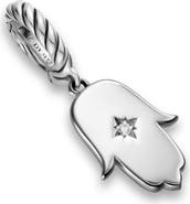 David Yurman Hamsa Amulet in Sterling Silver with Center Diamond, 15.8mm