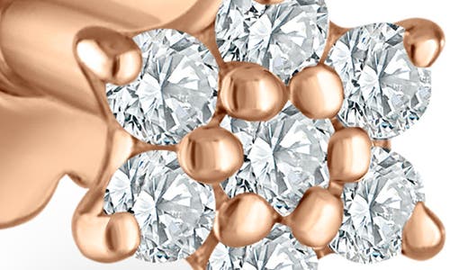 Shop Maria Tash Single Diamond Flower Stud Earring In Rose Gold