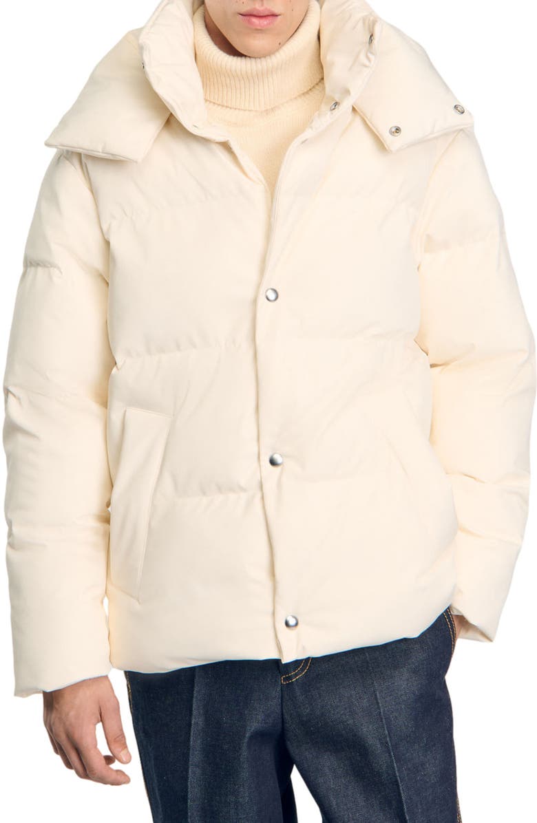 SANDRO Quilted puffer jacket, Alternate, color, 