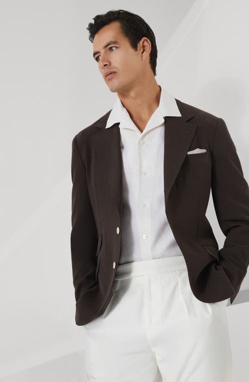 Brunello Cucinelli Linen Shirt With Cuban Collar And Short Sleeves In White